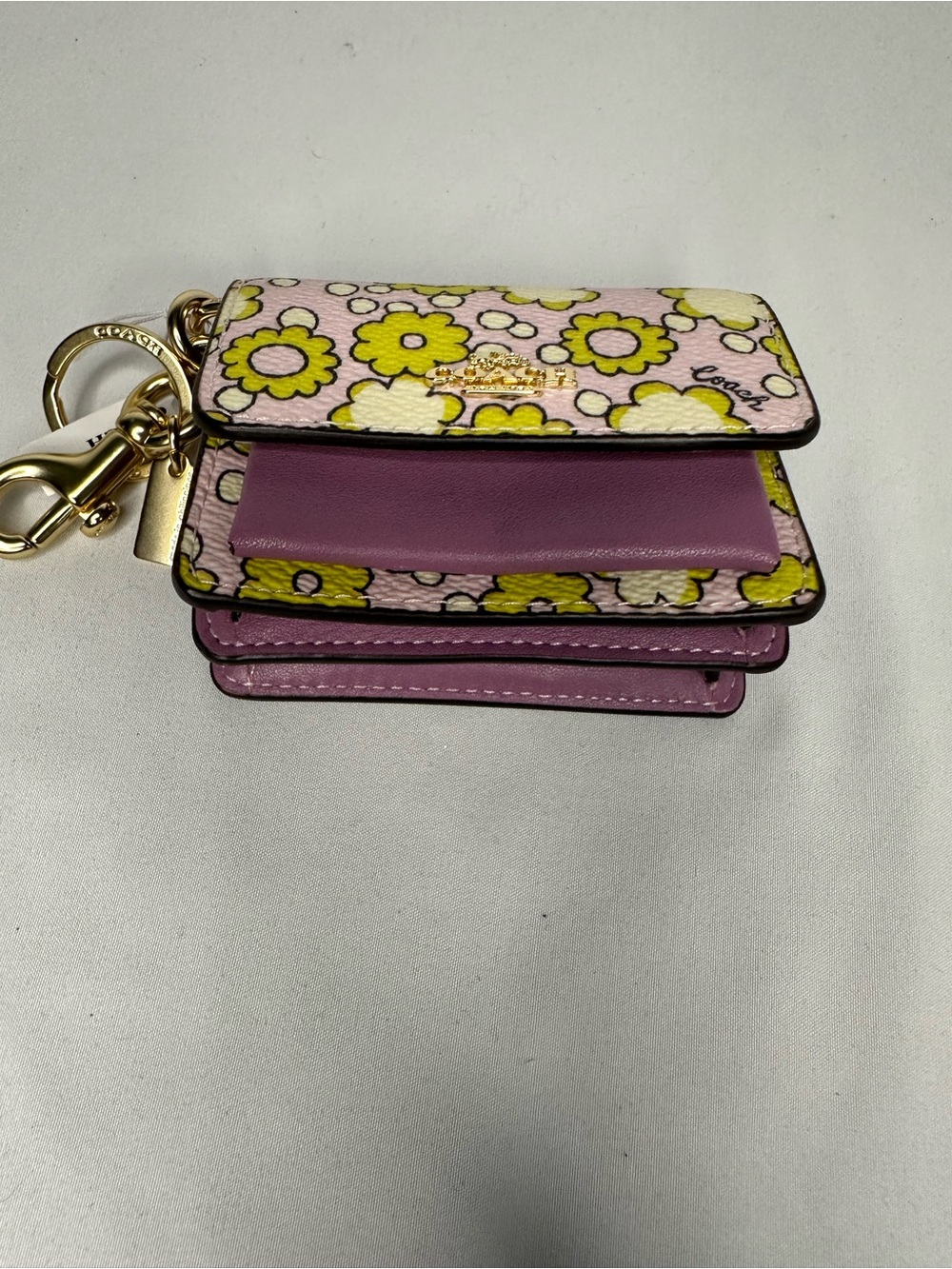 Coach Mini Klare Bag Charm in Lilac Multi - Picture 2 of 10